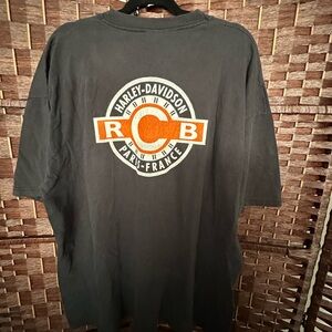 Vintage Paris Harley-Davidson Charcoal and Orange Tee XXL